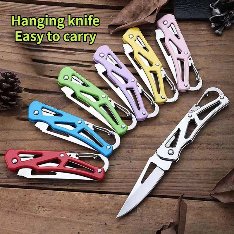 NEW mini Stainless Steel Blade Shaped Knife Outdoor Camping Self Defense Emergency Survival Tool Folding Portable Key Knife