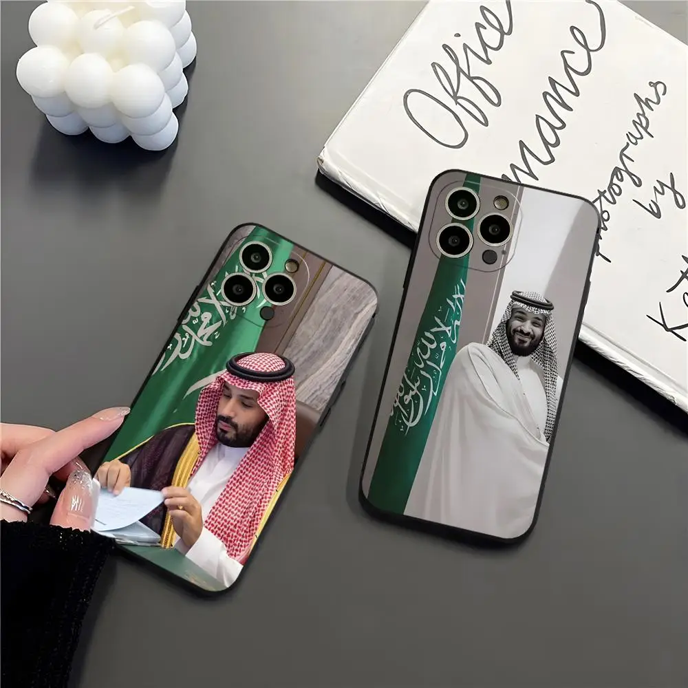 MINISO محمد بن سلمان جراب هاتف آيفون 17 15 16 13 برو ماكس 14 12 11 Xr X 8 7 6 Plus غطاء خلفي فاخر