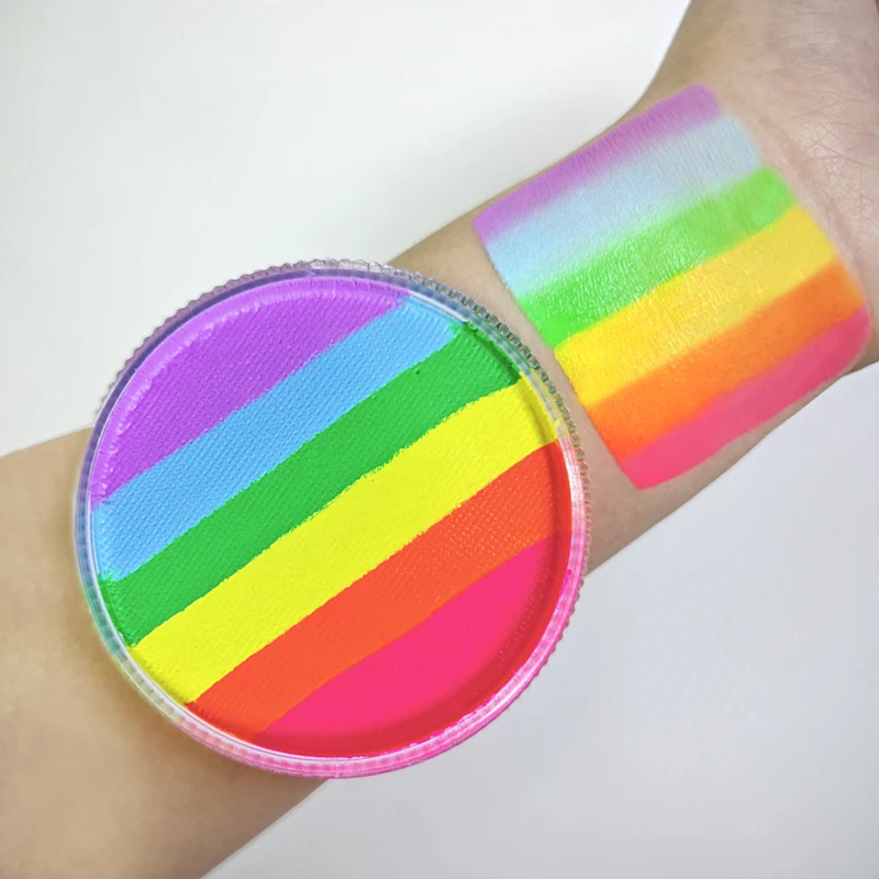 30g Rainbow Split Cake Body Art Facial Painting Halloween Neon Light UV Metal Multi Color Series