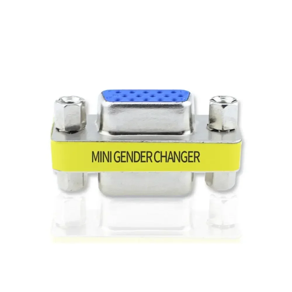 DB15 VGA SVGA 15Pin Female‑to‑Female Gender Changer Adapter Stable Signal KVM Coupler for Computer Monitor Projector 1/10Pcs