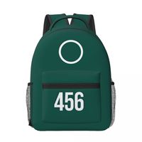 Geometry Num 456 Green Fashionable and avant-garde, fully printed, comfortable student backpack for carrying.