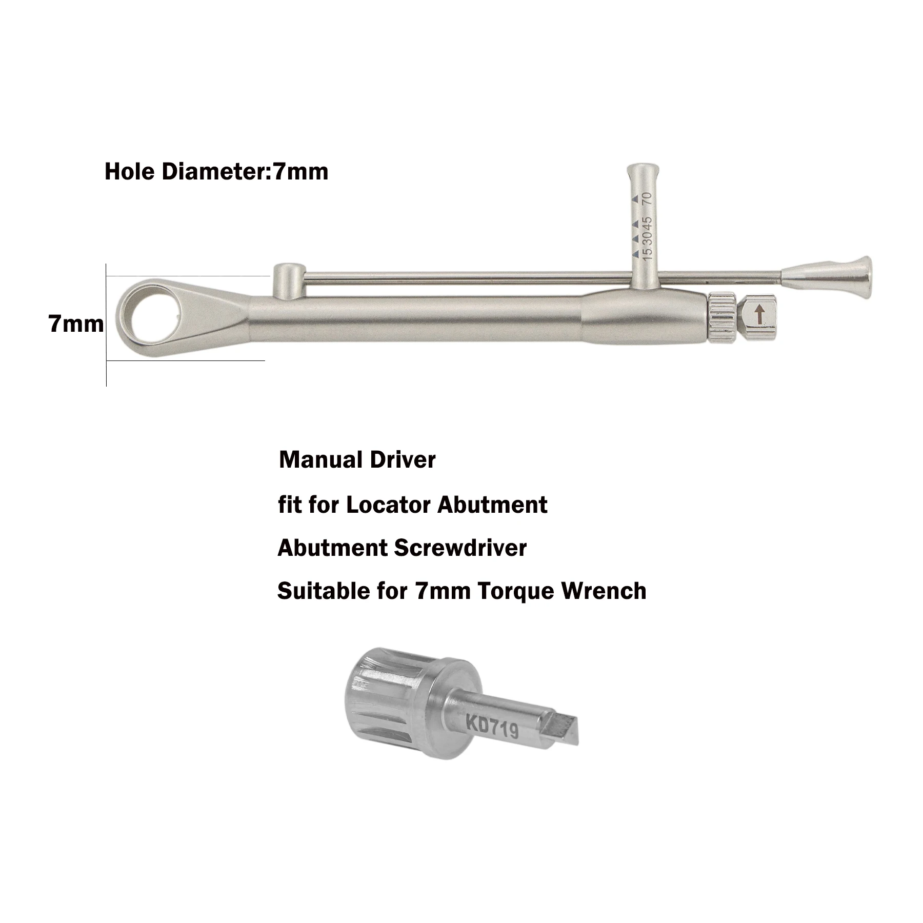 

Dental Implant Abutment Screwdriver for Osstem Manual Driver Torque wrench 7mm KD719