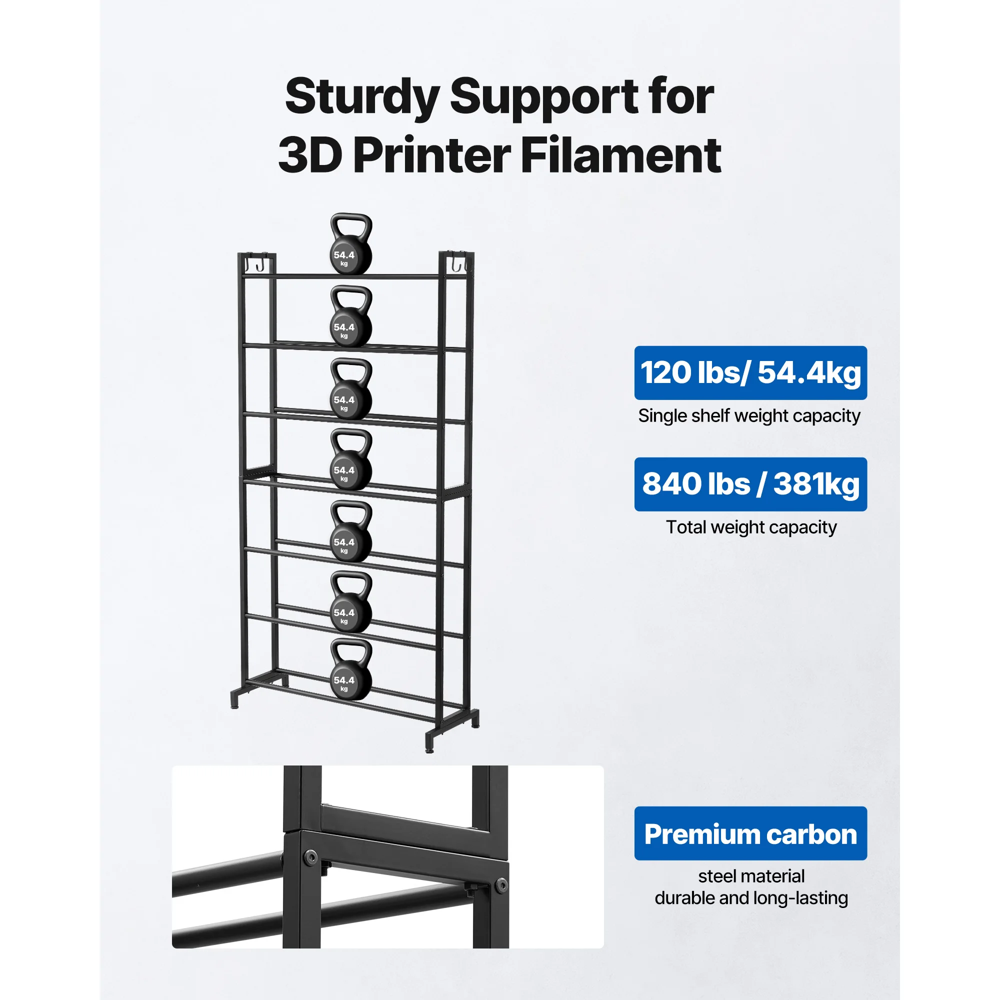SucceBuy 5/7 Tier 3D Printer Filament Storage Rack Filament Spool Holders Storage Shelves for Home Office 3D Printing Studio