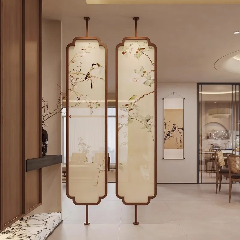 for Song Dynasty Aesthetics Solid Wood Entrance Partition Screen Living Room Entry Door Blocking Rotation Divider New Style