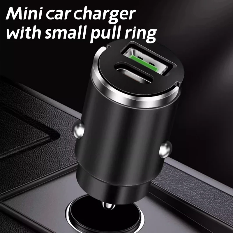 100W QC3.0 PD Mini Car Charger 12-24V Lighter Fast Charging Car USB Type C Charger For Xiaomi Samsung Huawei IPhone Power