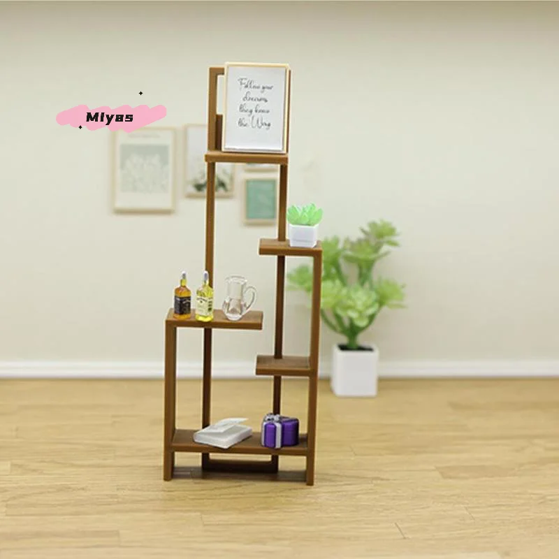 1개 미니 디스플레이 스탠드 1/12 스케일 중국 스타일 수납 선반 인형집 빈 선반 홈 데코 미니어처 인형집 액세서리