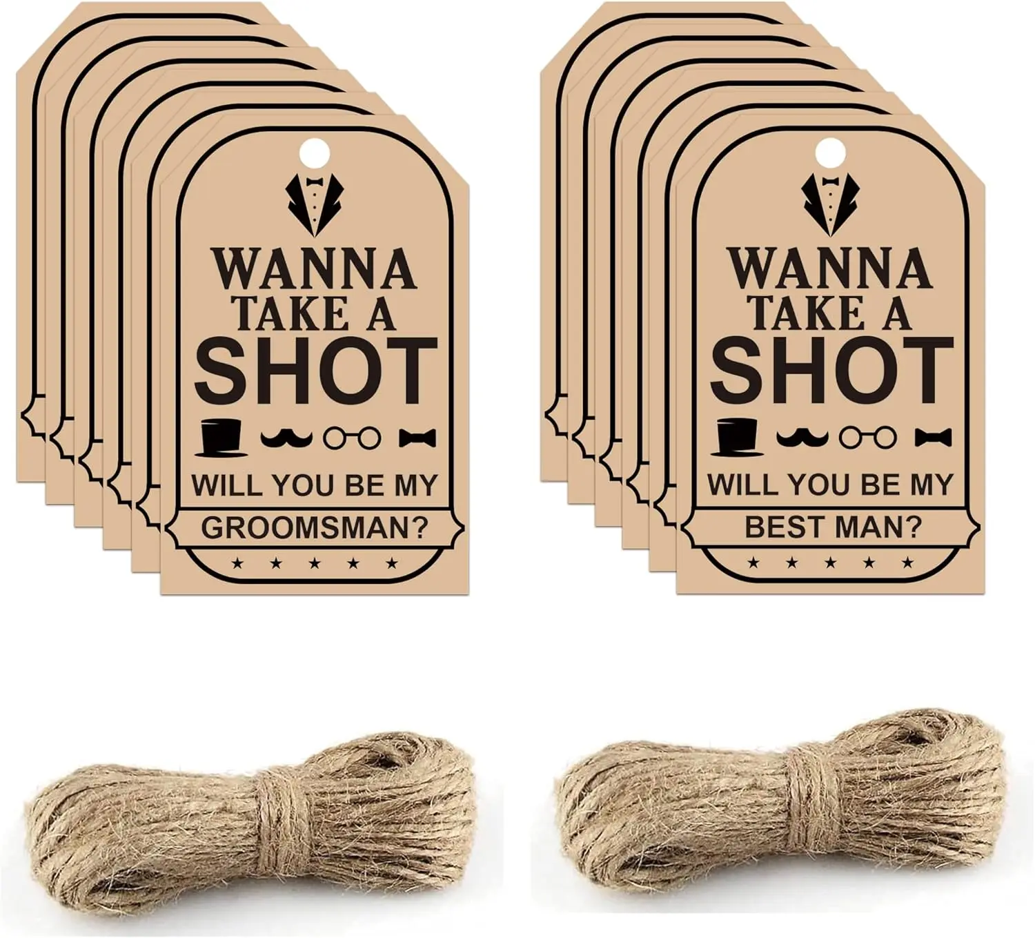 10 مجموعات من بطاقات اقتراح رفقاء العريس 8 هل ستكون بطاقات رفقاء العريس، 2 × 3.5 بوصة