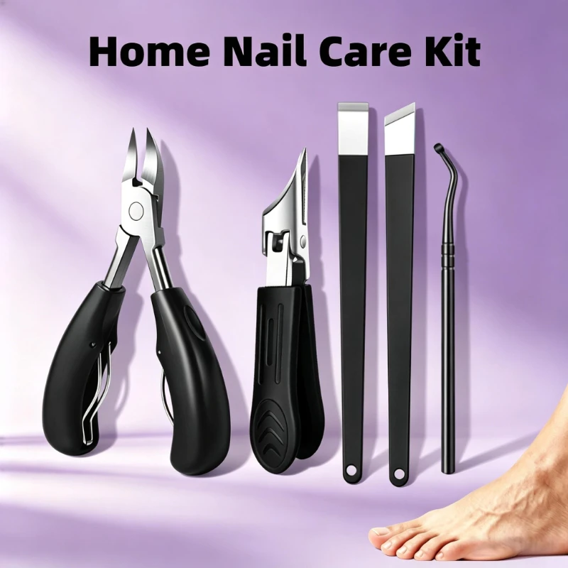 2/5 Pcs Set Professional Ingrown Toenail Clipper Pedicure Kit Stainless Steel Sharp Nail Nipper, Nail File Household Manicure