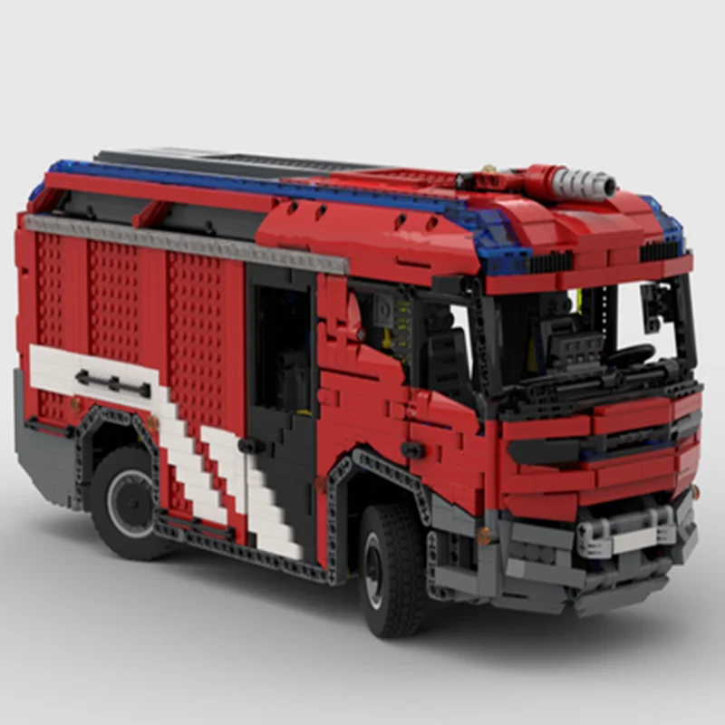 4290PCS high-tech building block MOC urban engineering fire truck difficult assembly toy model children's Christmas gift