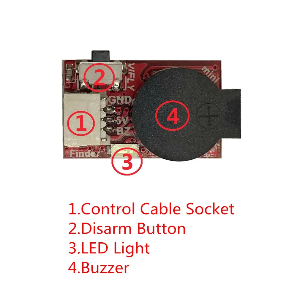 19X11X12mm VIFLY Finder Mini 100DB Mini Drone Buzzer Tracker Built-in 40mAh Battery 4.5-7.4V for Micro FPV Racing Drones Sub250g