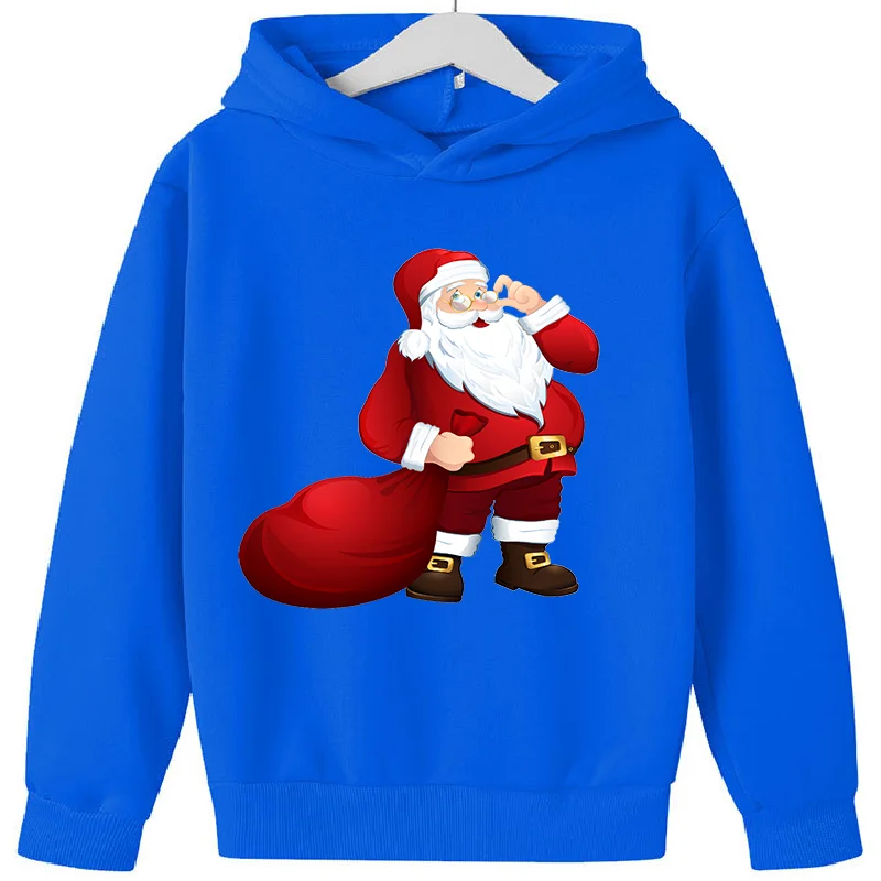 

Father Christmas Children's Hoodie Hoodie Pullover Men and Girls Outdoor Sports Leisure Autumn and Winter Fleece Kids Clothes