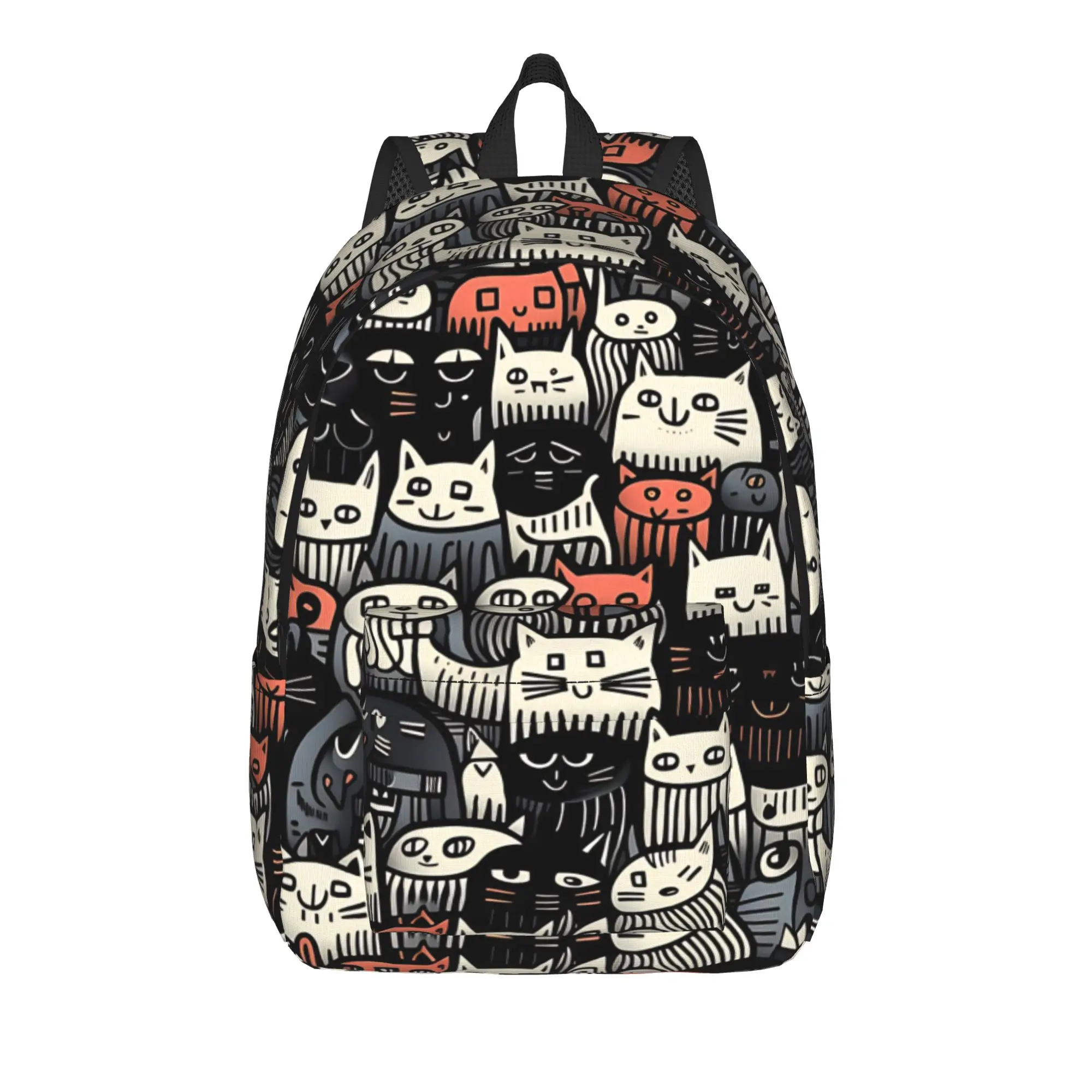 Cats Seamless  Fashion Backpack Outdoor High School Work Cats Pattern Daypack for Men Women Laptop Computer Canvas Bags