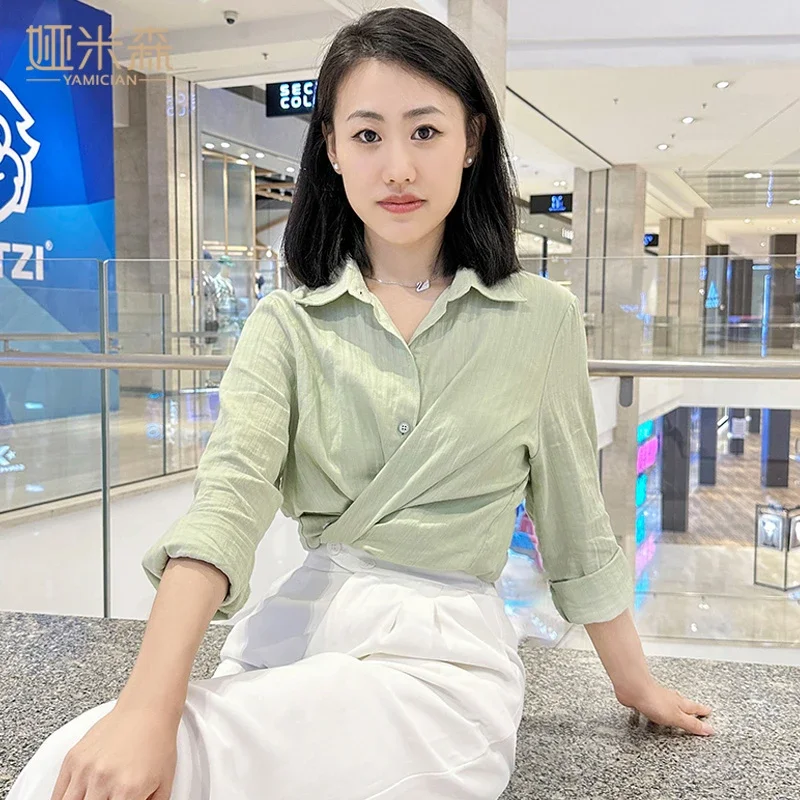 

Women's Jacquard Shirt Long Sleeve Loose Casual Blouse Spring Autumn Versatile Luxury Elegant Top