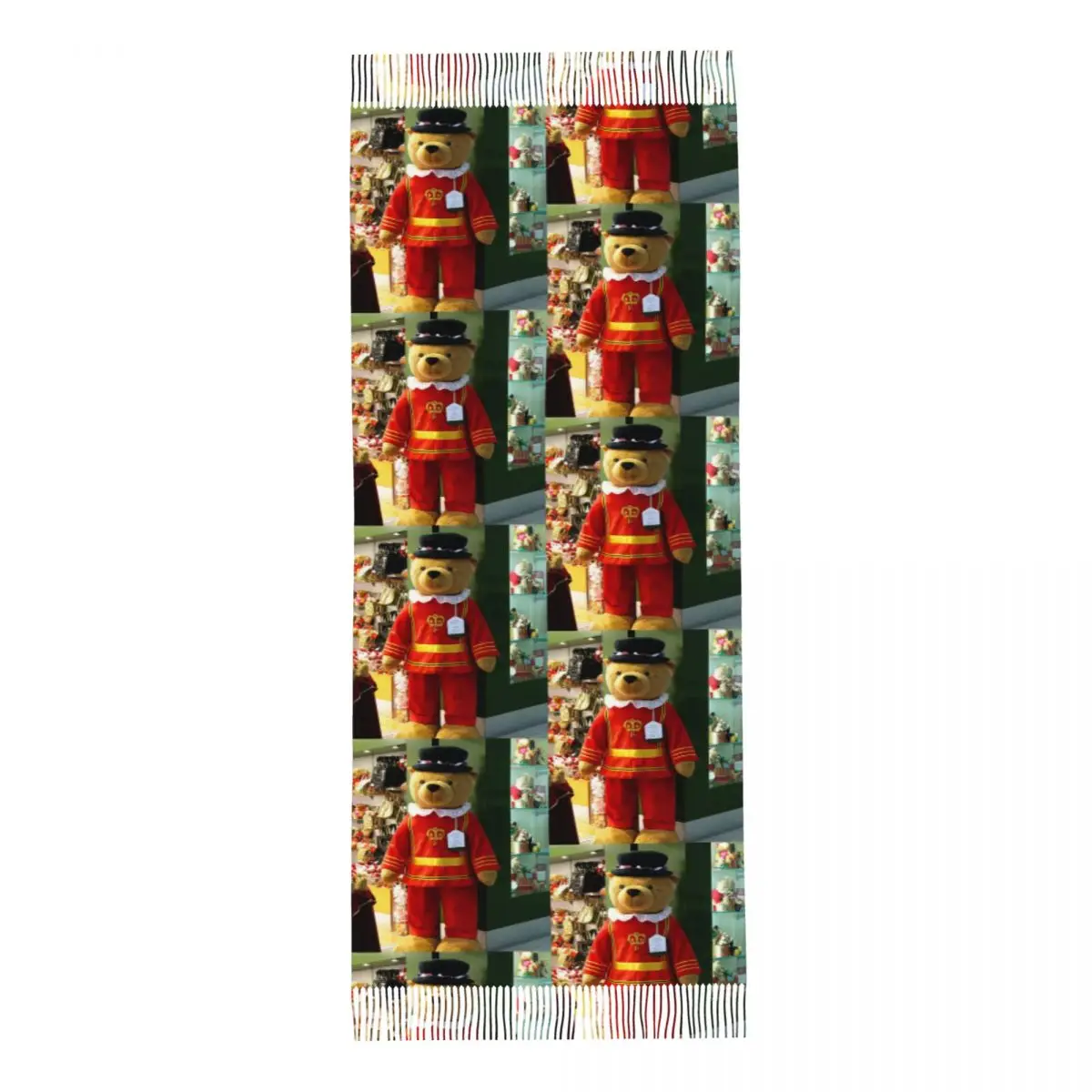 Harrods 6ft Beafeater الدب وشاح شرابة الأوشحة للنساء شالات دافئة ناعمة ويلتف طويل الخريف الشتاء شال التفاف