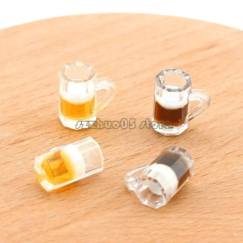 M3GE Simulierte Weinbecher Mini -Bierbecher Brille Harz Miniaturen Tassen Modelle 10pcs