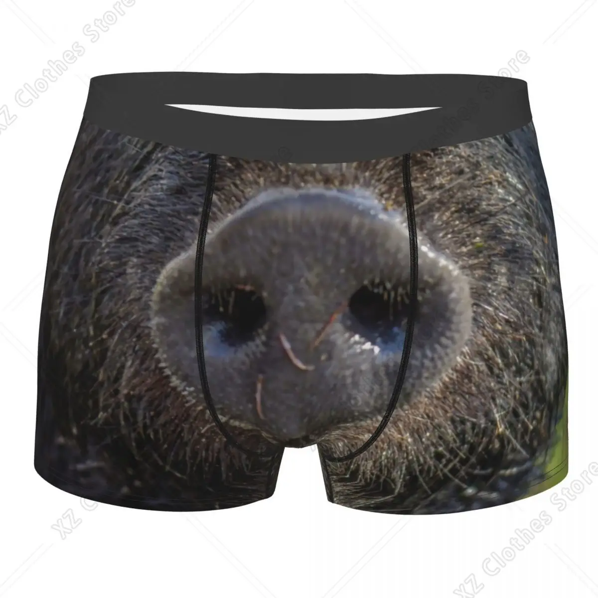 Custom Wild Sow Hog Closeup Portrait Underwear Men Breathable Swine Pig Boxer Briefs Shorts Panties Soft Underpants For Homme