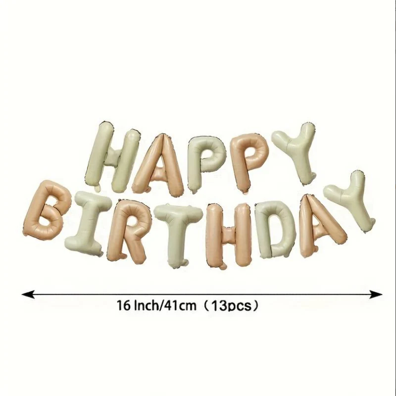 Happy Birthday Letters Balloons 16inch Cream Beige Boho Brown Birthday Letter Balloons for Birthday Anniversary Party Decoration