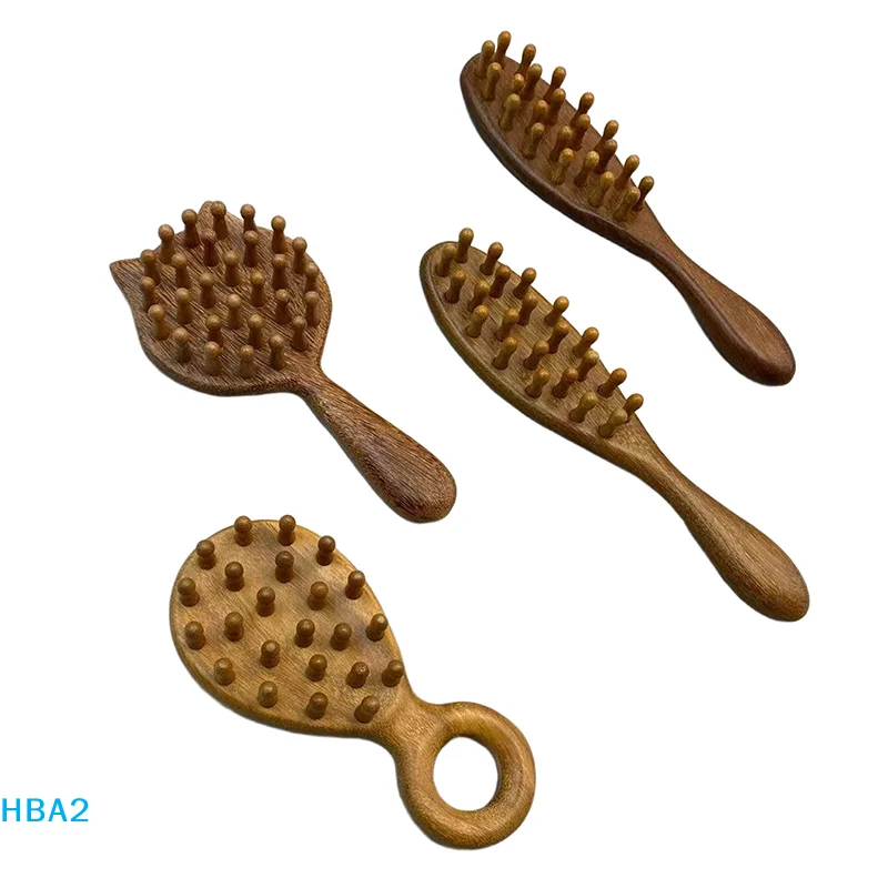 

Многофункциональный деревянный массажер для головы и тела: расческа для массажа кожи головы, круглый деревянный инструмент Гуаша, скребок для тела