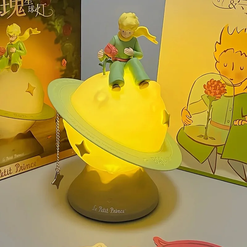 

Мультяшный маленький принц, роза, планета, лампа, прикроватная атмосферная лампа, креативные украшения, декоративный тренд, подарок на день рождения, игрушки