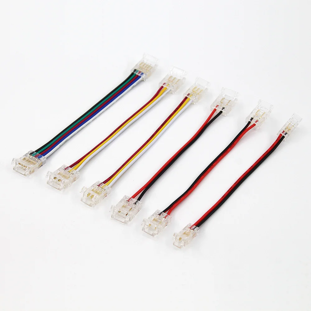 2Pin 3Pin 4Pin SMD LED Wire Connectors Strip To Strips Solderless Mini Buckle 8mm Strips To Line Quick Terminal Block Connector