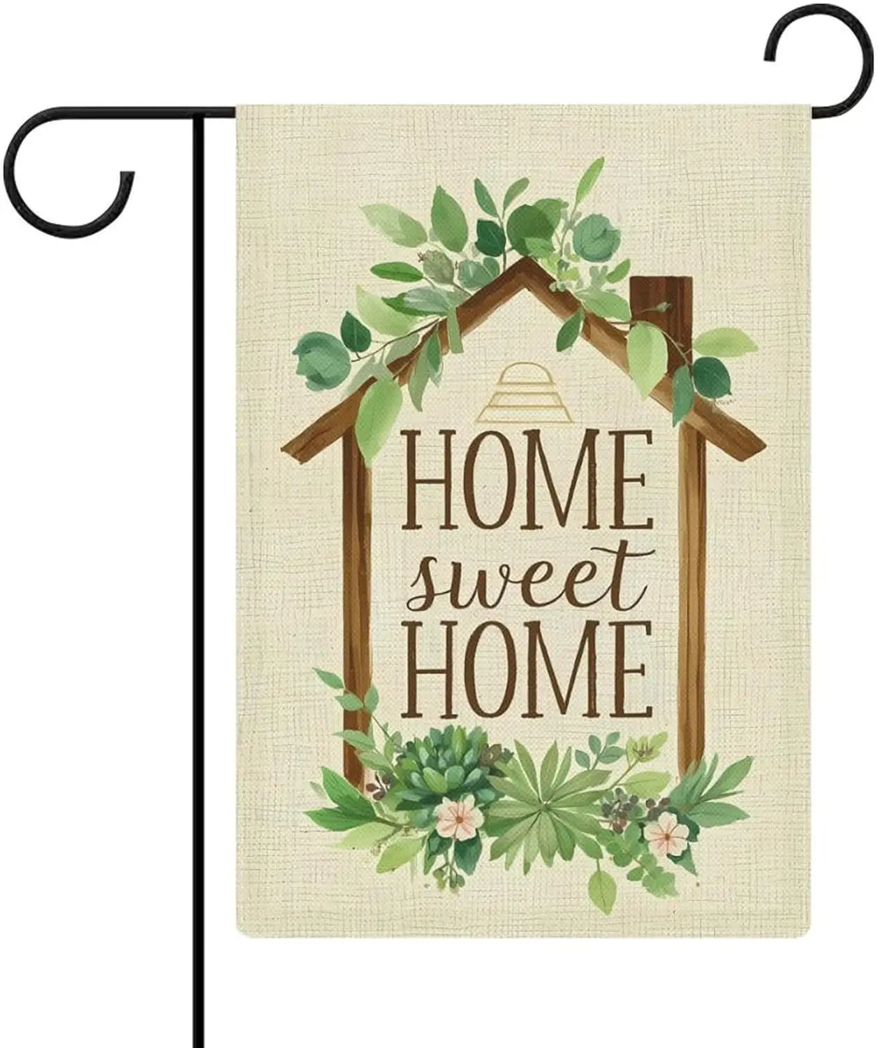 Eucalyptus Floral Home Sweet Home Garden Flag 12x18 Inch Double Sided for Outside Small Burlap Welcome Yard Decorations AAO  EEZ