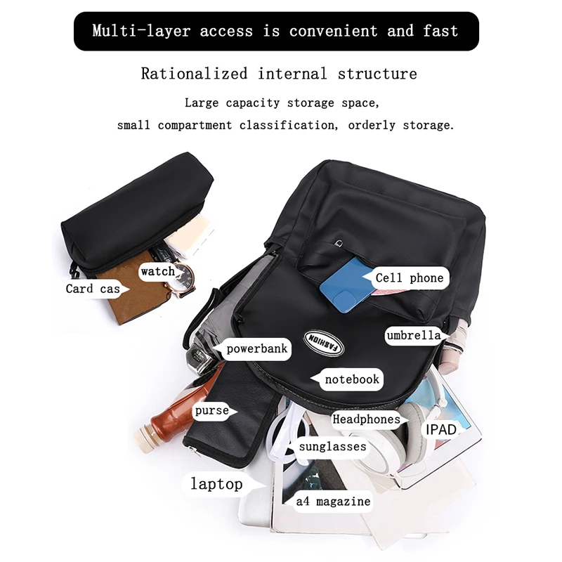 Men's and women's versatile large-capacity backpacks for all occasions, small-sized and unpopular schoolbags