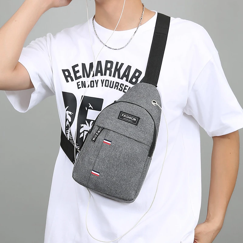 Men's Chest Bag One Shoulder Crossbody Bag Large Capacity Outdoor Sports Leisure Fashion Portable Small Shoulder Bag