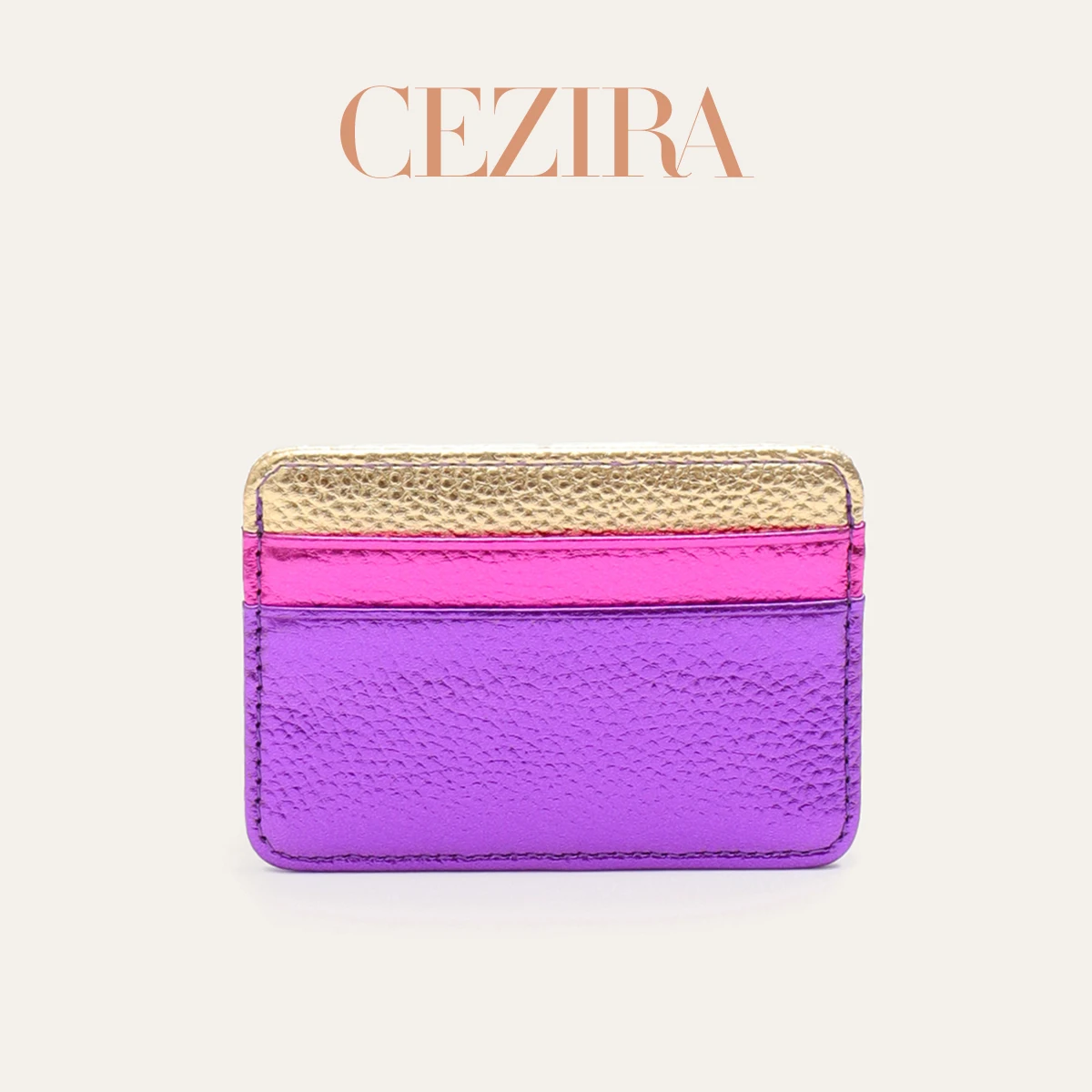 RFID Thin Portable Short Wallet Luxury Snakeskin Print Metallic PU Vegan Leather Contrast‑tone Multi‑slots Card Holder Purse