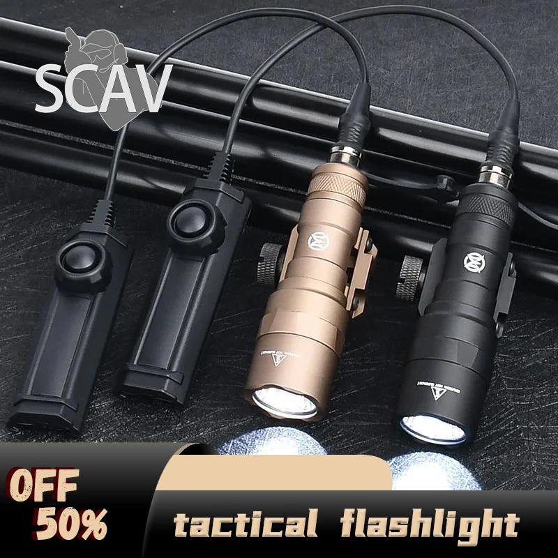 

WADSN Tactical M300C M300A Powerful Flashlight LED Hunting Rifle Light Mini Weapon Scout Light WithDual Switch Airsoft Accessory