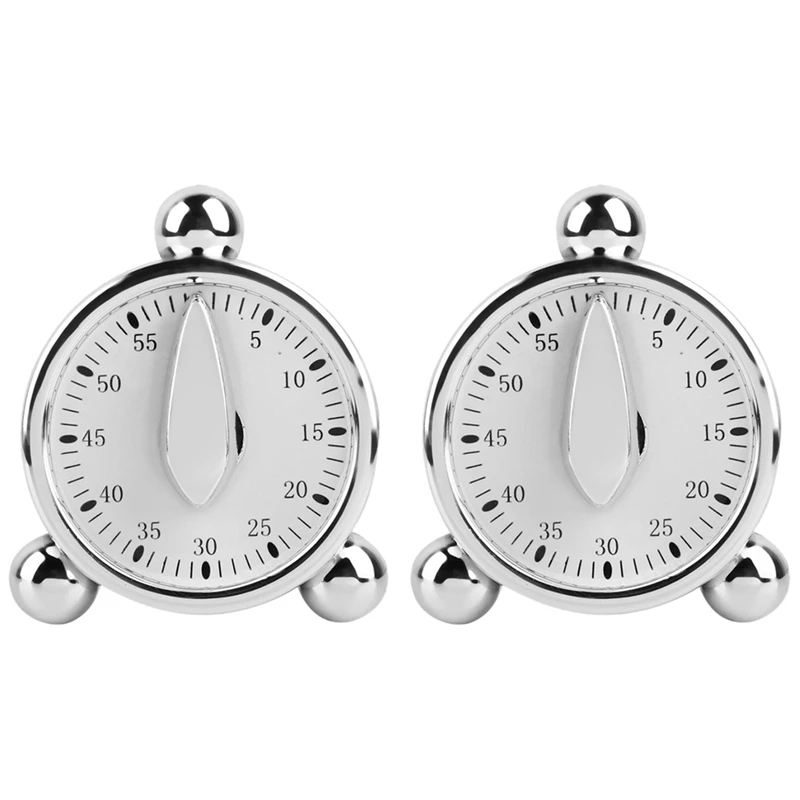 2X 60 Minutes Kitchen Mechanical Timer Cooking Reminders Alarm Clock For Kitchen Office Countdown Timer