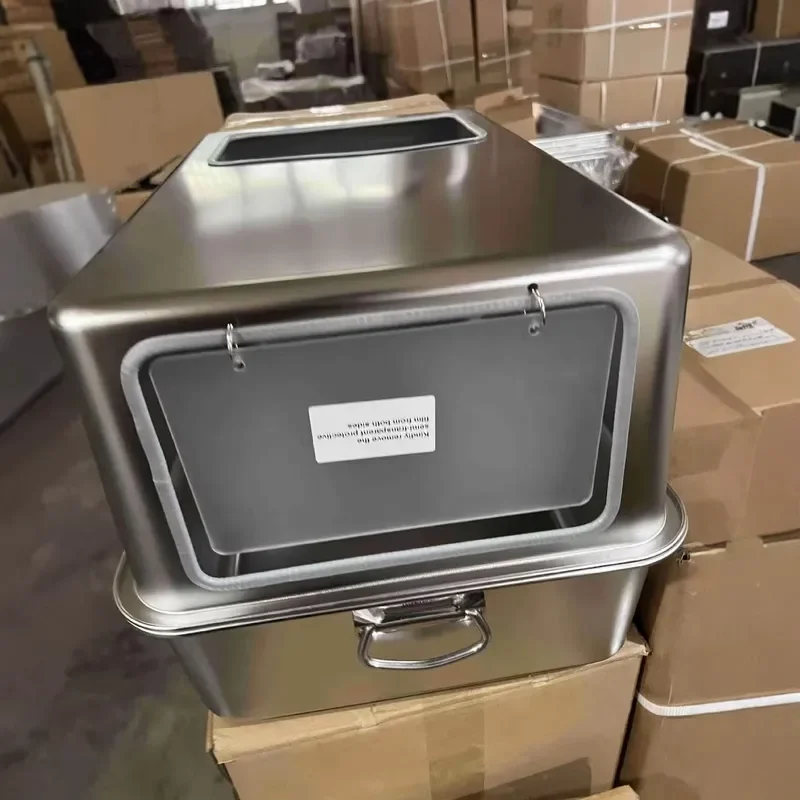Large Stainless Steel Cat Box With High Anti-Splash Easy to Clean Stainless Steel and Plastic Inner Space 20L for Pets