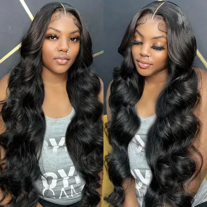 Rosabeauty 13X4 Transparent Body Wave Lace Frontal Wig 13X6 HD Front Human Hair 5X5 Glueless  Water Wave Wig 250 Density