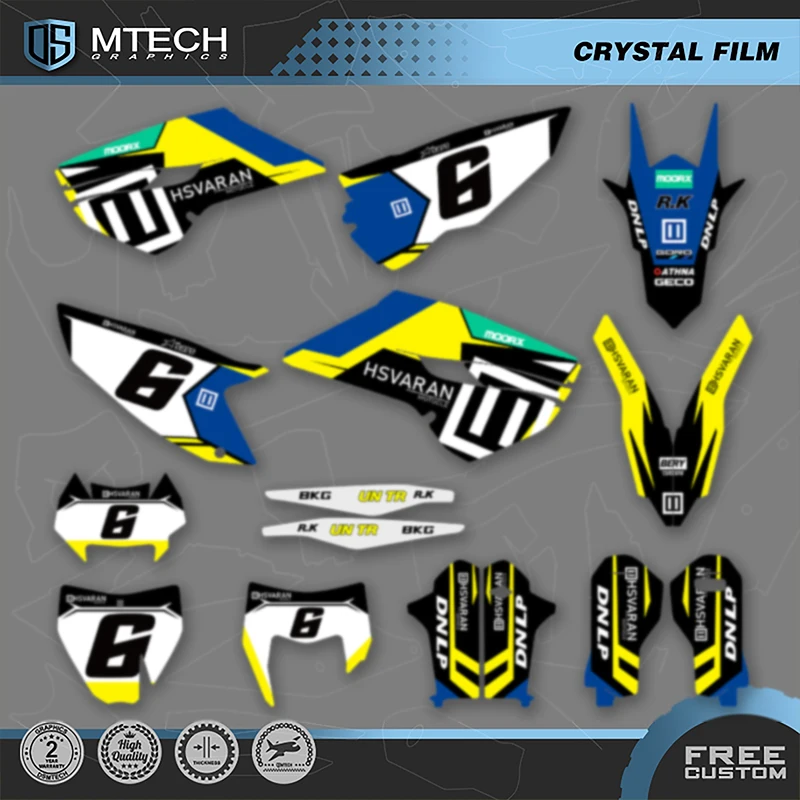 

DSMTECH MOTOR Custom Team Graphics Decals Stickers Kit For Husqvarna Decal 14-15 TC FC TX FX FS 14 2015 2016 TE FE 125-450cc 005
