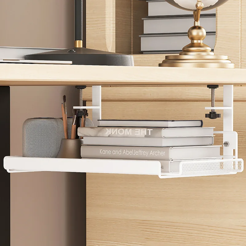Picture 4: Under Desk Cable Management Tray No Drill Steel Desk Cable Organizers Wire Management Tray Cable Management Rack Storage Shelf