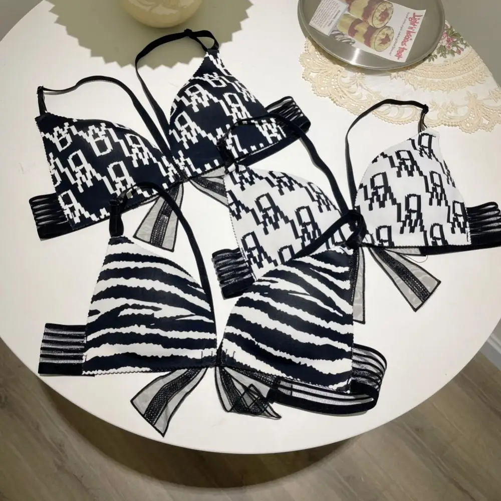 1/2/3PCS Underwear No Steel Ring Design Simple  Elegant And Atmospheric Appearance No Steel Ring Bra Zebra Bra Wrap Bra Gather