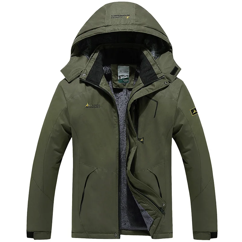 

Winter Men Waterproof Jacket Outdoor Raincoat Women Waterproof Jacket New Plush Thickened Thermal Softshell Jacket Men Size 6XL