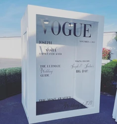 Vogue Event Props Magazine Box custom magazine photo booth box backdrop Vogue Photo Box for Wedding Party Decoration