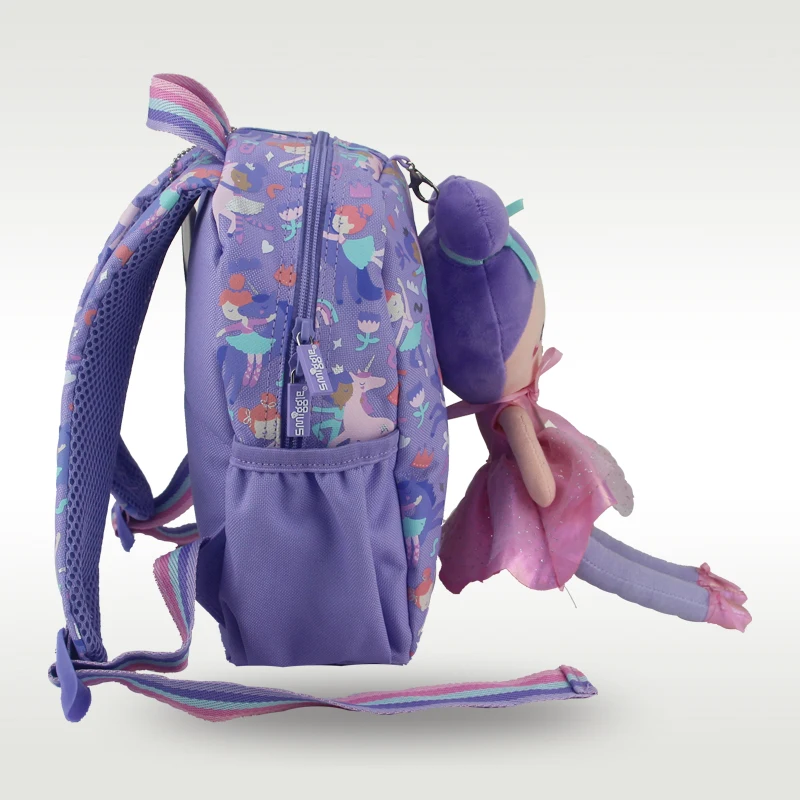 حقائب ظهر مدرسية لرياض الأطفال حقيبة ظهر للفتيات والأطفال من القطيفة للأطفال دمية باليه أرجوانية 1 2 3 4 سنوات 11 بوصة