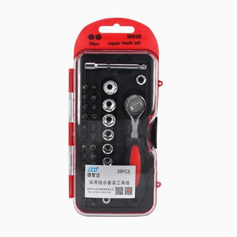 

Jzd Tool 29-Piece Set Ratchet Screwdriver Set T-Shaped Screwdriver Socket Wrench Combination Screwdriver