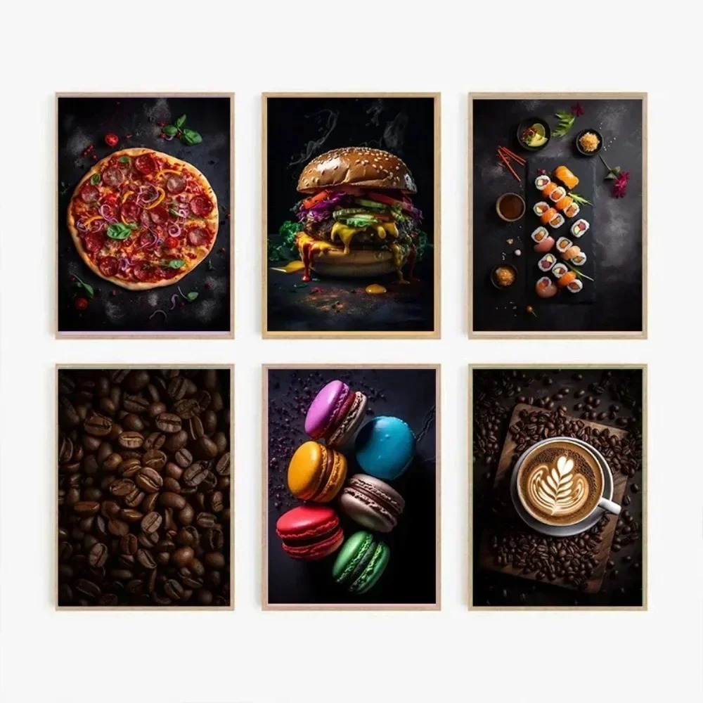 Fruit Vegetable Food Seasoning Dessert Poster Print Wall Art Pictures Canvas Painting Wall Pictures for Living Room Decor
