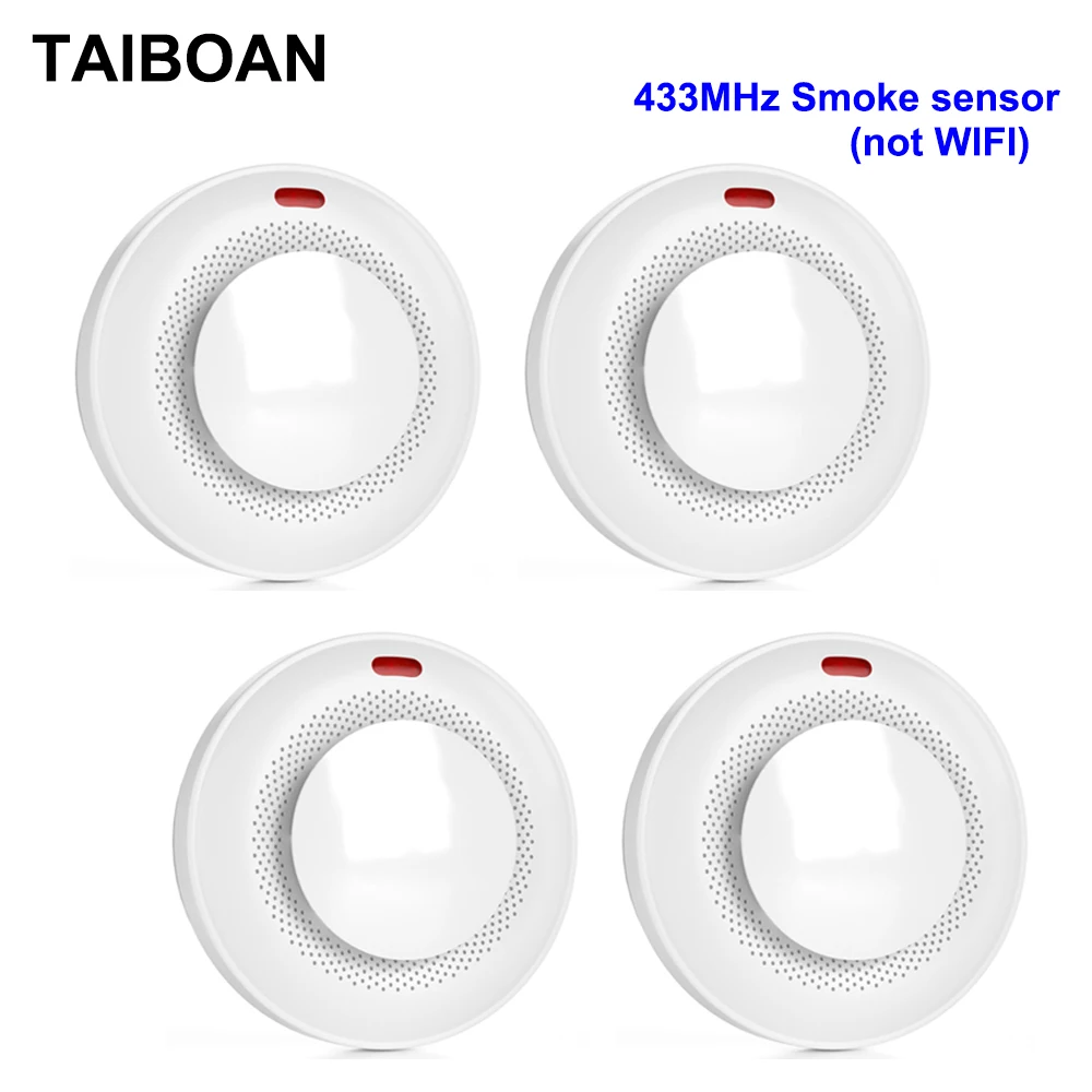 Imagem -02 - Taiboan-portátil Wireless Smoke Sensor Detector de Alarme Independente Home Security Alarm Systems 433mhz Proteção contra Incêndio rf Gsm