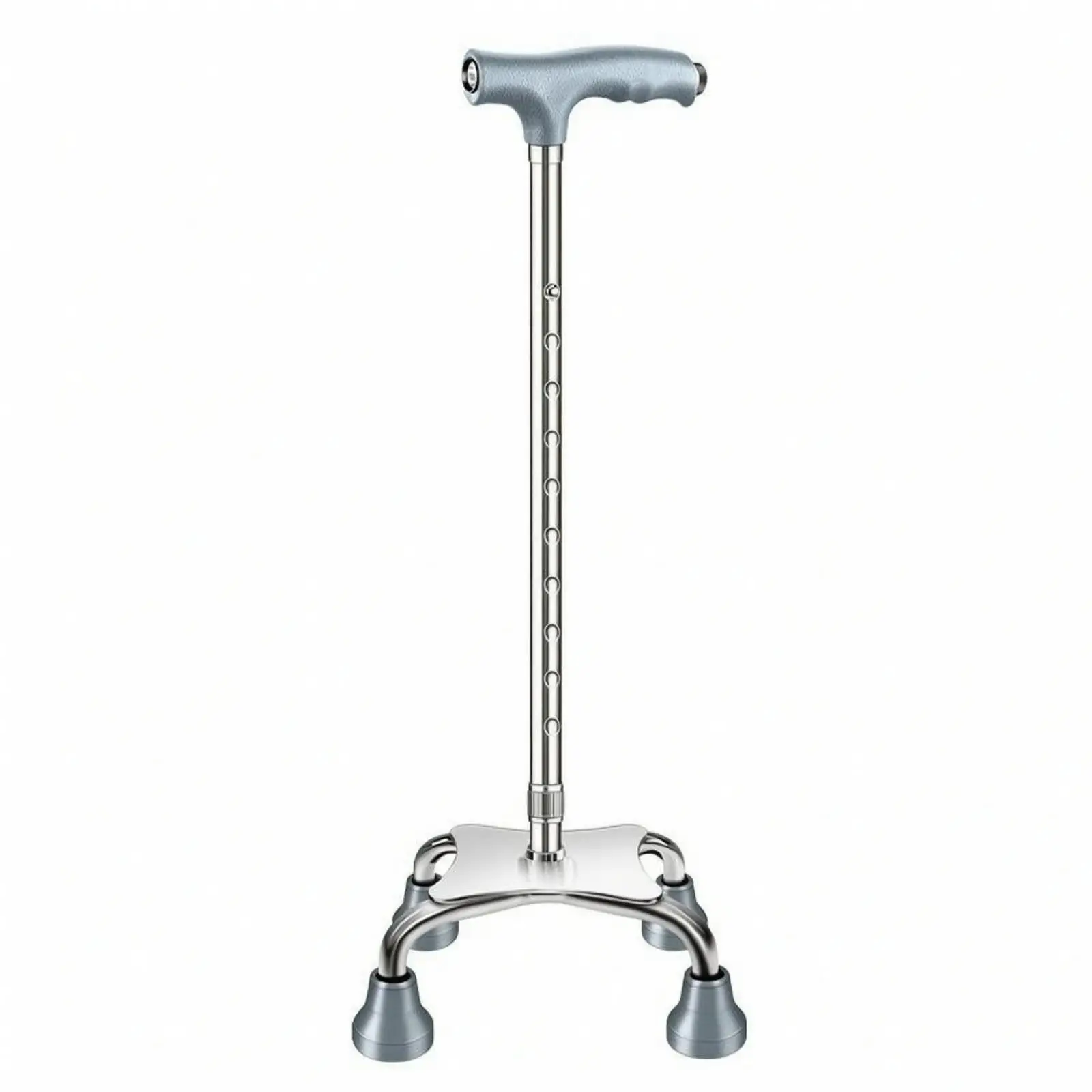 Ergonomic Quad Cane for Seniors Lightweight Aluminum Walking Aid Four Legs Base Non Slip Tips Adjustable