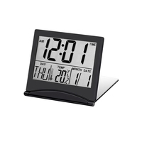 MYHOME Electronic Folding LCD Digital Alarm Clock Desktop Temperature Hygrometer Clock Weather Station Desk Table Clock