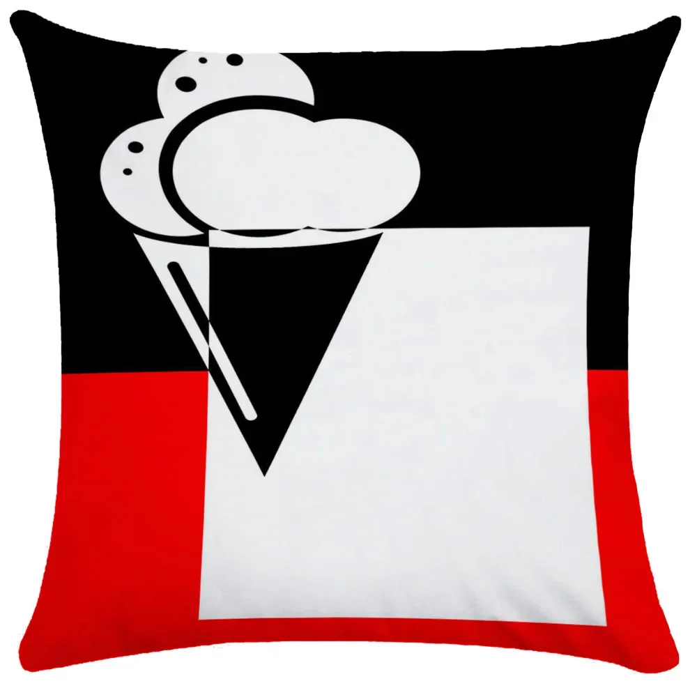 Geometric Red and Black Pillowcase Nordic  Cushion Cover Sofa Outdoor  Sleeping