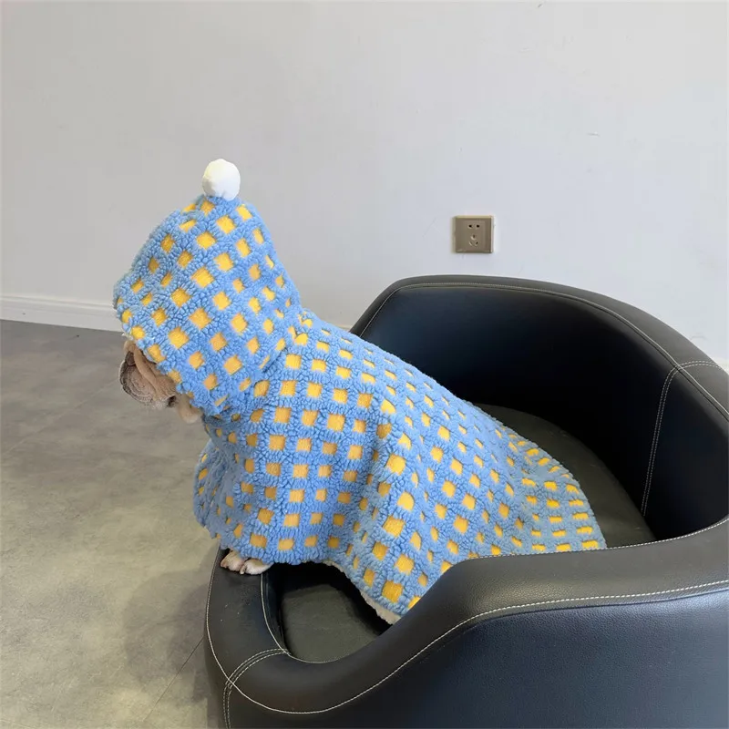 Pet Dog Clothes Cloak Cat Bulldog Autumn/Winter Thickened Plush Blanket Cloak Sleepgown Pet Coat Plush Coat Puppy Clothes