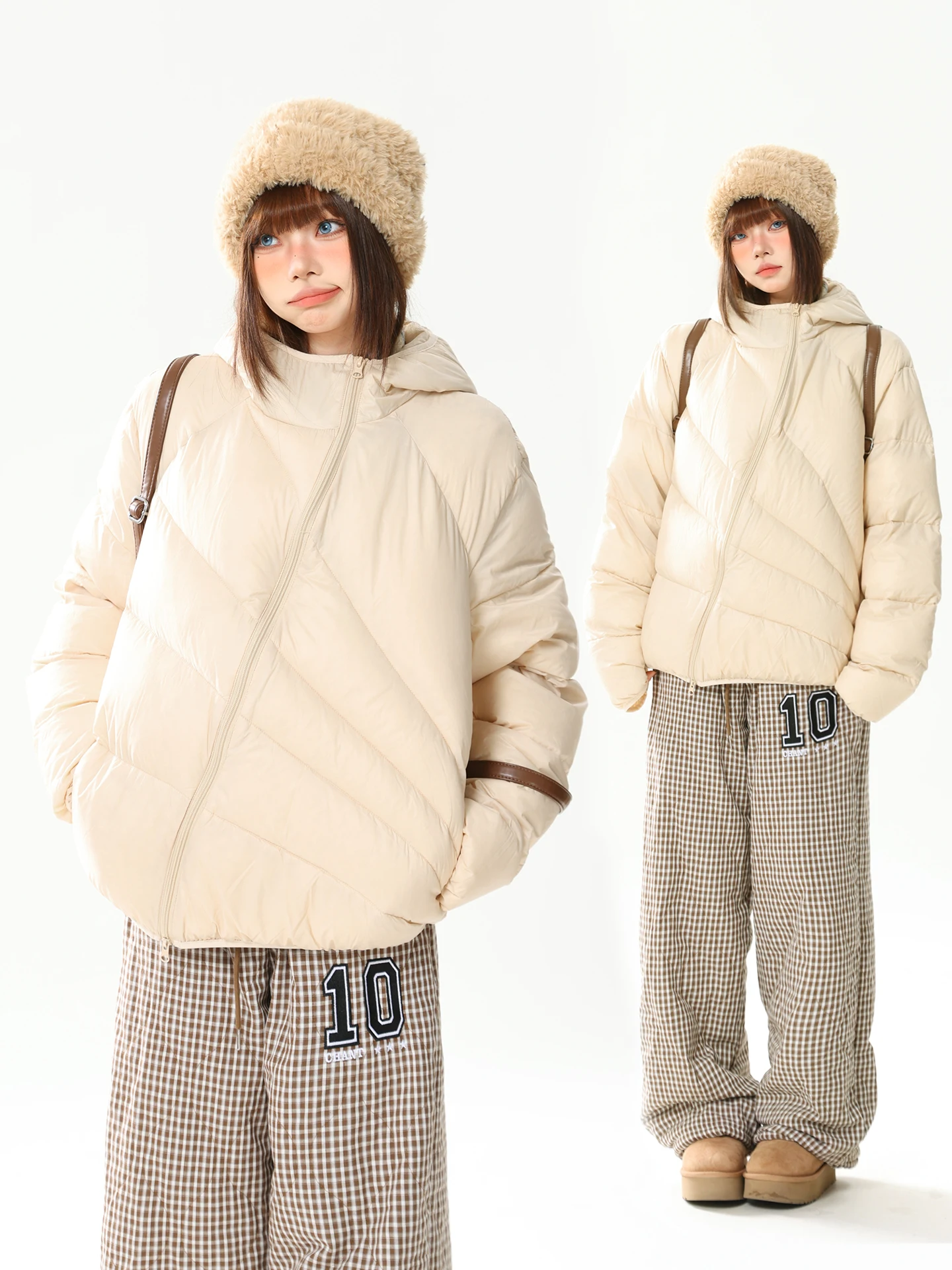 

Women's Winter Puffer Jaet Hooded Du down Lightweight Asymmetrical Zipper ort Coat Casual Sle Comfortable Warmth