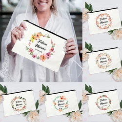 Future Mariée Personalized Custom Date Maid of Honor Bride Pouch Gifts Makeup Bags Bachelorette Wedding Party Toiletry Organizer