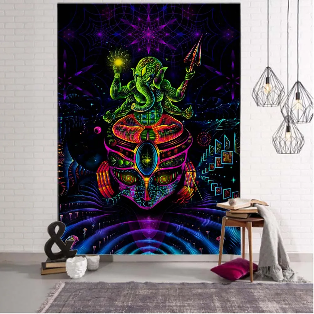 Psychedelic Meditation Chakra Tapestry Wall Hanging Witchcraft Hippie Boho Mandala Home Wall Decor Kawaii Room Decor 8 Sizes