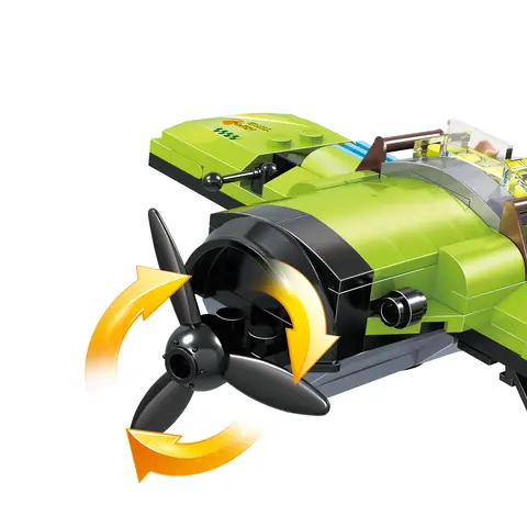 COGO Militär Klassisk 3-i-1 Modell Den Gröna Biplanen Samling Byggklossar - Klossar Leksaker Presenter (178 Bitar) 10 best sales cogo byggstenar - №9