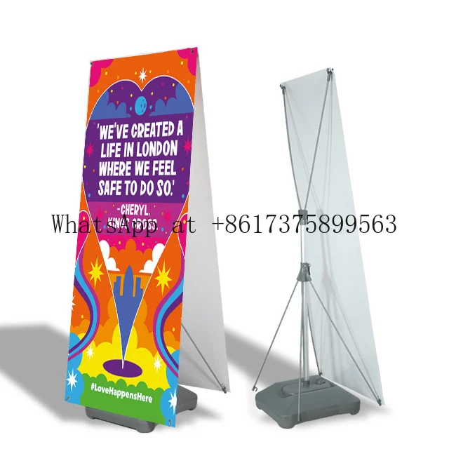 Outdoor Frame Design Lightweight Portable Water Base X Banner Stand for Advertising Display